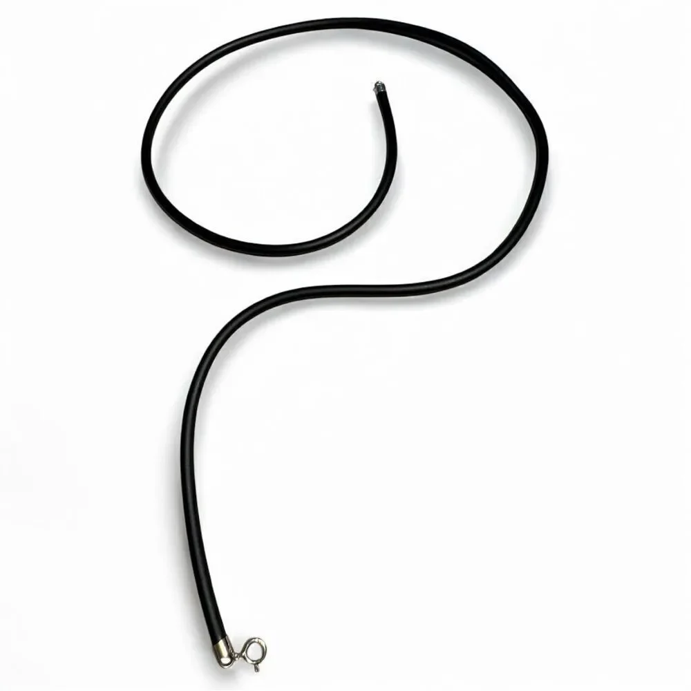 22” Black Cord Necklace - Unisex | 925 Silver Clasp | Minimalist | Great…